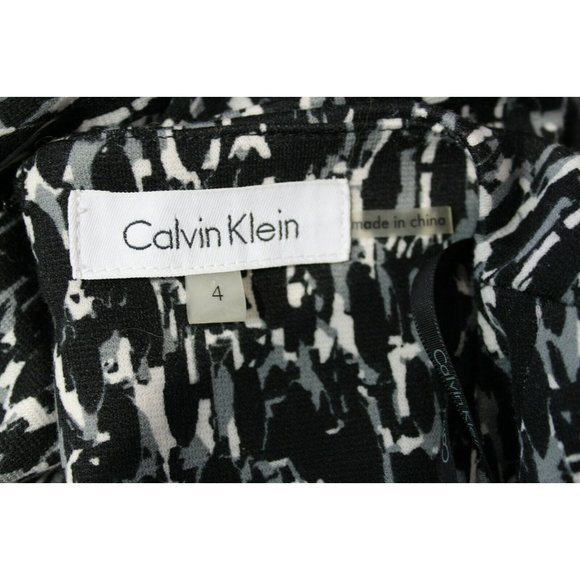 Calvin Klein Womens Black White Grey Short Sleeve Dress‎ 4 - Picture 6 of 6